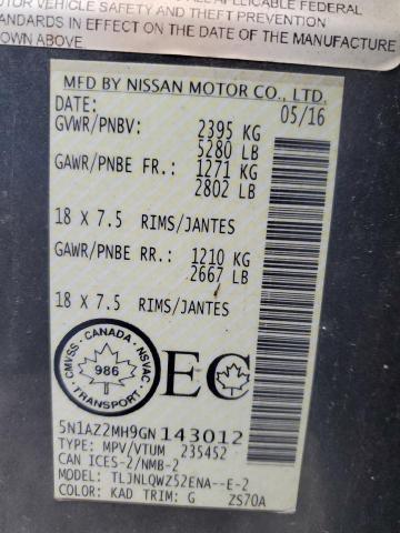 2016 NISSAN MURANO S - 5N1AZ2MH9GN143012