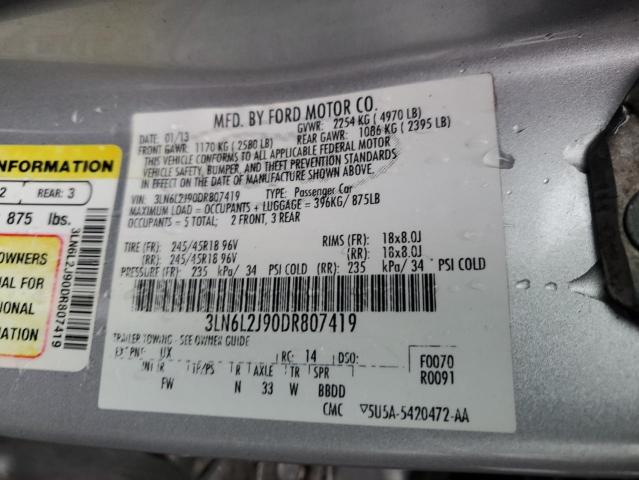 2013 Lincoln Mkz VIN: 3LN6L2J90DR807419 Lot: 79536563
