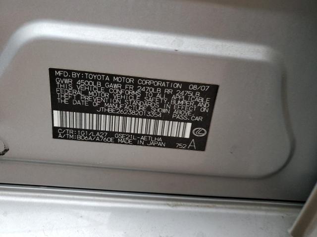 2008 Lexus Is 350 VIN: JTHBE262382013354 Lot: 41017354