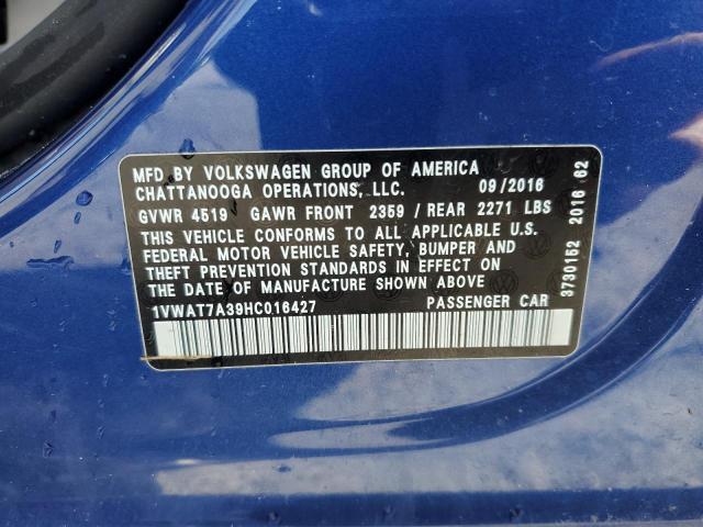 1VWAT7A39HC016427 | 2017 VOLKSWAGEN PASSAT S