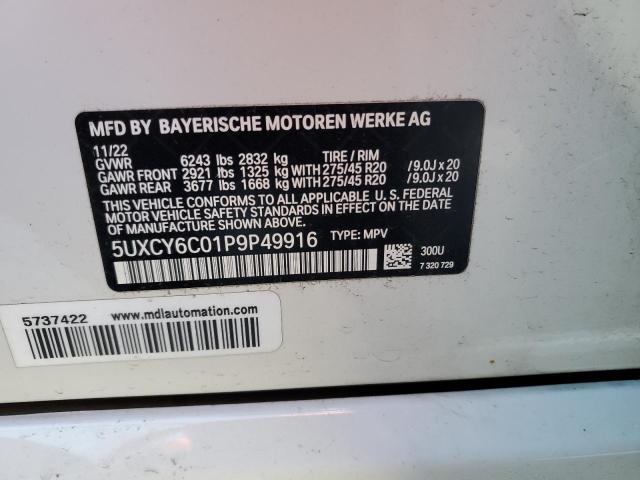 VIN 5UXCY6C01P9P49916 2023 BMW X6, Xdrive40I no.13