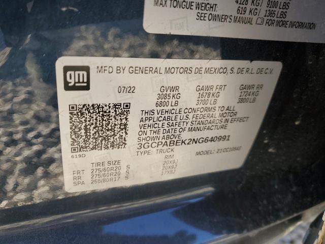 3GCPABEK2NG640991 | 2022 CHEVROLET SILVERADO