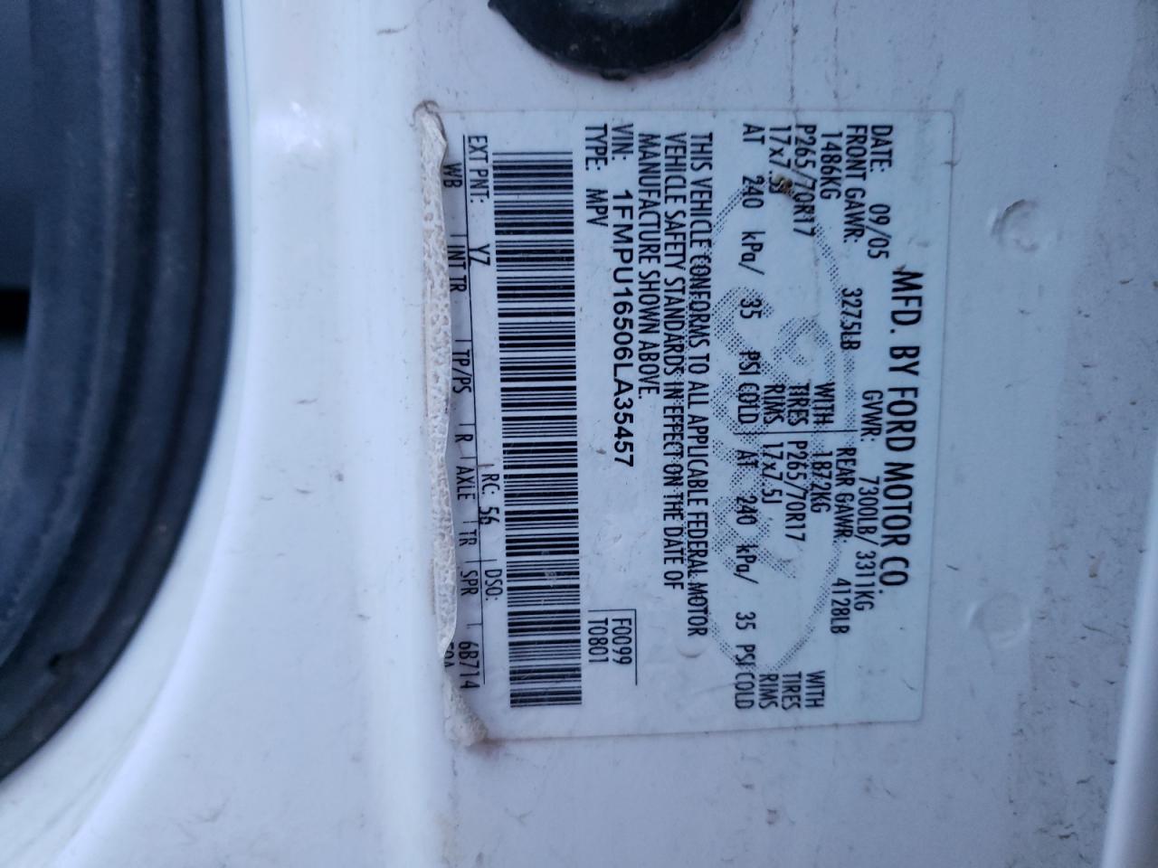 1FMPU16506LA35457 2006 Ford Expedition Xlt