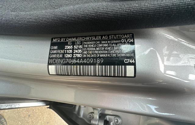 2004 Mercedes-Benz S 430 VIN: WDBNG70J54A409189 Lot: 82400903