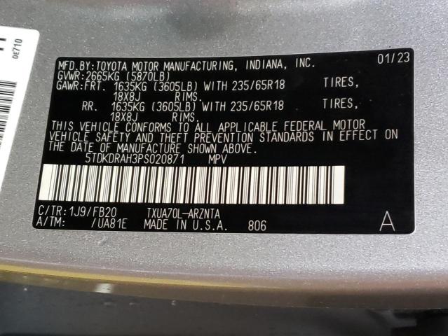 VIN 5TDKDRAH3PS020871 2023 Toyota Highlander, L no.14