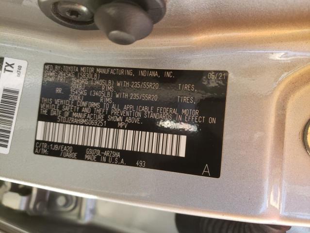 VIN 5TDJZRAH8MS069251 2021 Toyota Highlander, Xse no.14