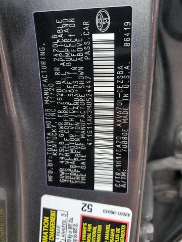 2021 TOYOTA CAMRY SE - 4T1G11AK3MU524447