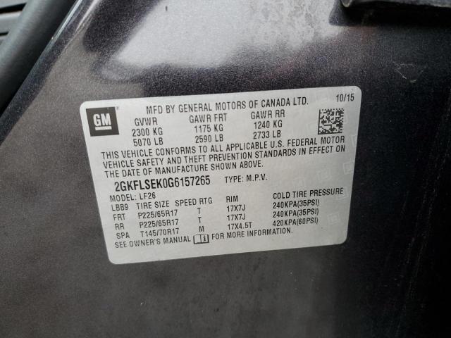 2GKFLSEK0G6157265 | 2016 GMC TERRAIN SL