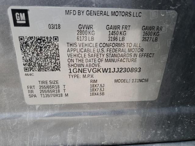 1GNEVGKW1JJ230893 | 2018 CHEVROLET TRAVERSE L