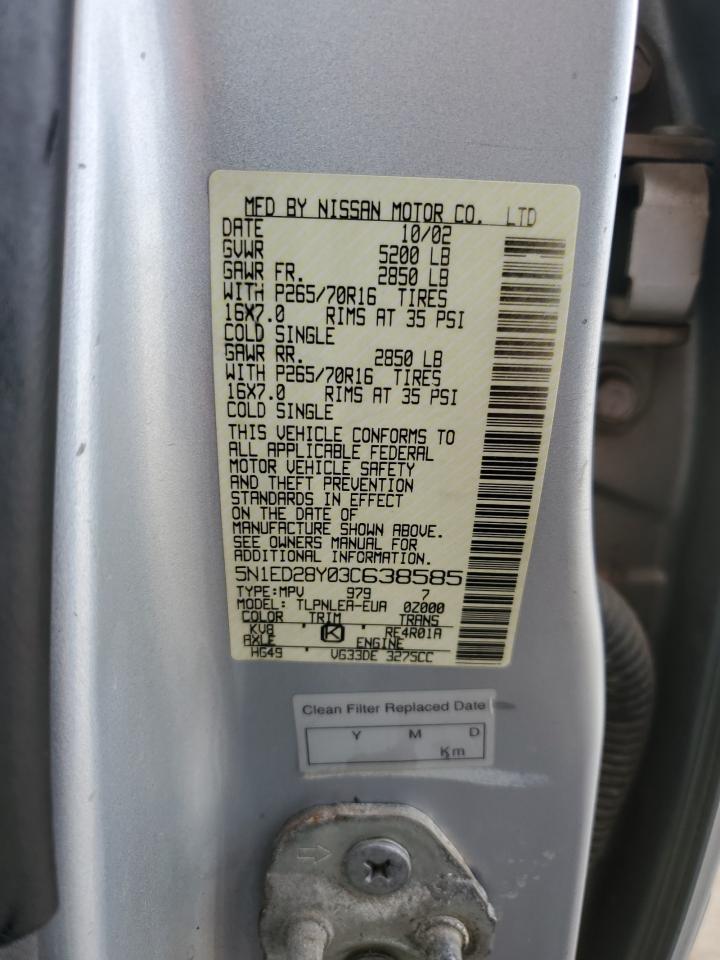 5N1ED28Y03C638585 2003 Nissan Xterra Xe