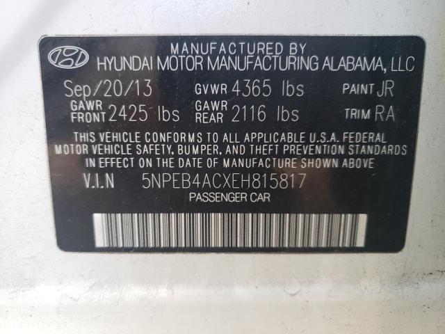 5NPEB4ACXEH815817 | 2014 HYUNDAI SONATA GLS