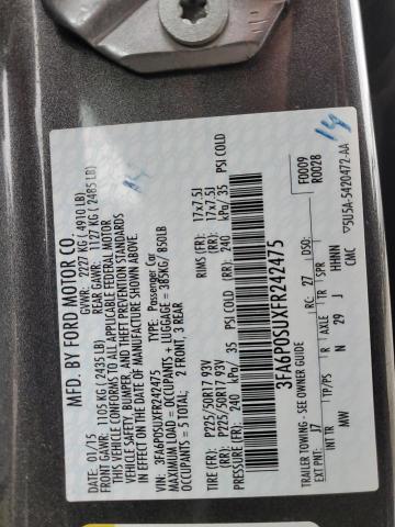 3FA6P0SUXFR242475 | 2015 FORD FUSION TIT