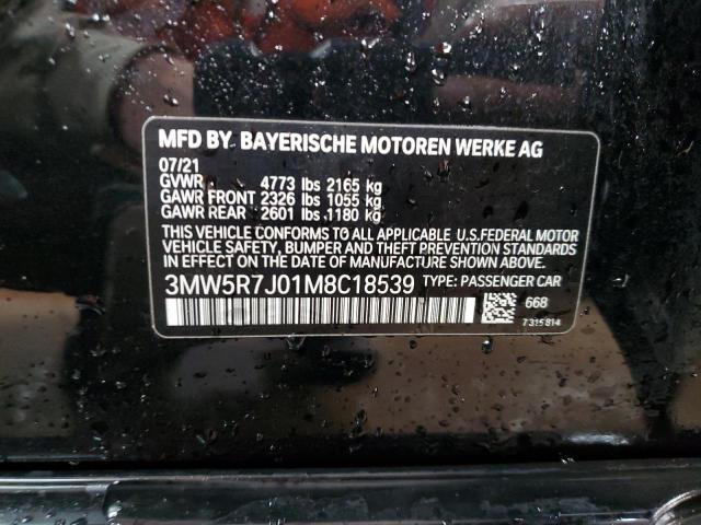 3MW5R7J01M8C18539 | 2021 BMW 330XI