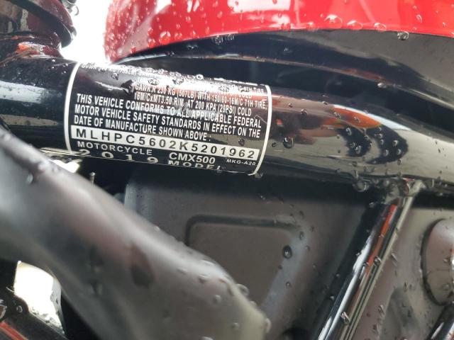 2019 HONDA CMX500 MLHPC5602K5201962