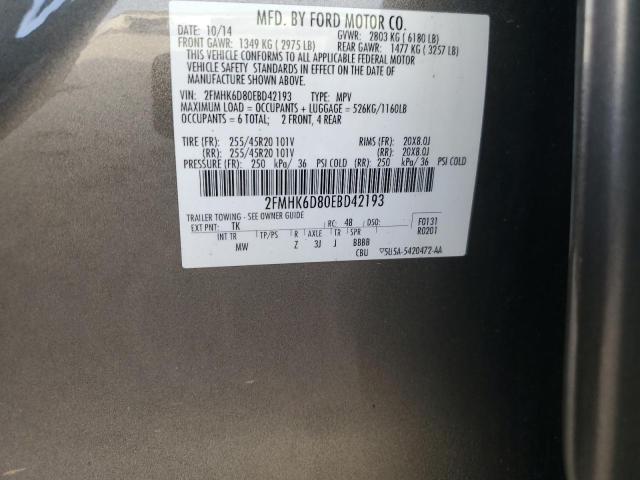 2FMHK6D80EBD42193 | 2014 FORD FLEX LIMIT