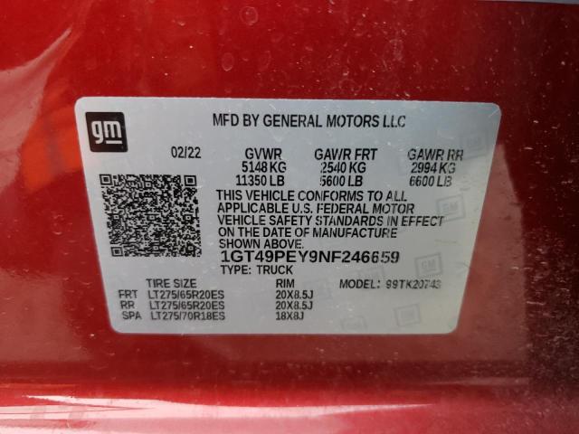 1GT49PEY9NF246659 | 2022 GMC SIERRA K25