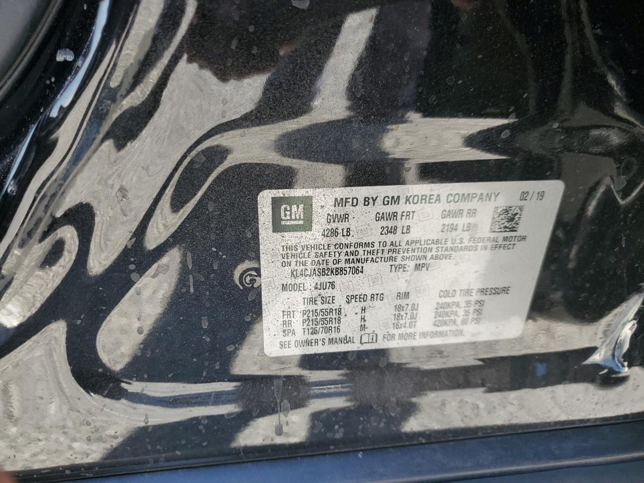 KL4CJASB2KB857064 2019 Buick Encore Preferred