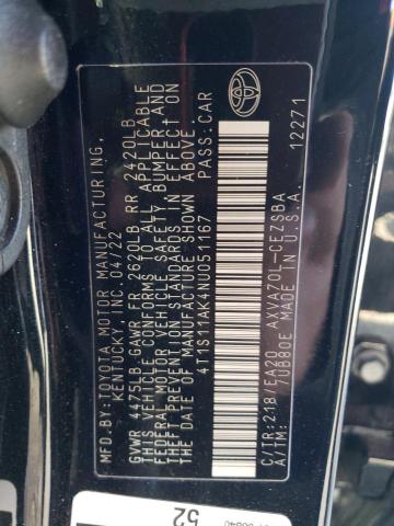 2022 TOYOTA CAMRY NIGH - 4T1S11AK4NU051167