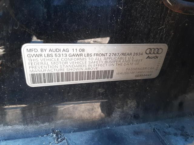 2009 Audi A6 Premium Plus VIN: WAUSG74F19N022646 Lot: 79426043