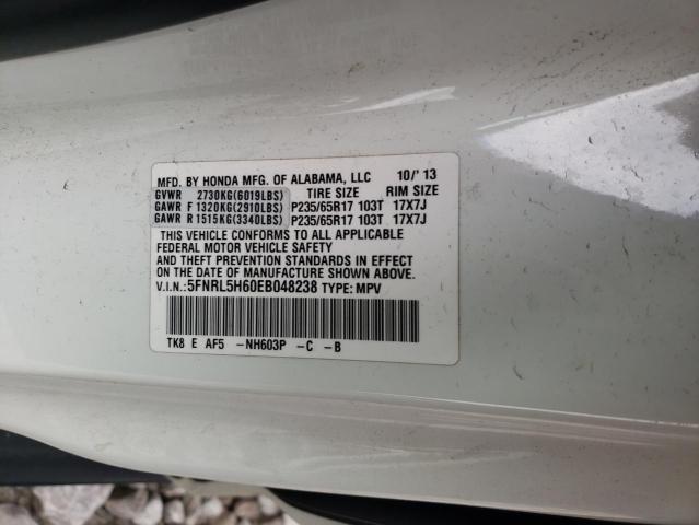 5FNRL5H60EB048238 | 2014 Honda odyssey exl