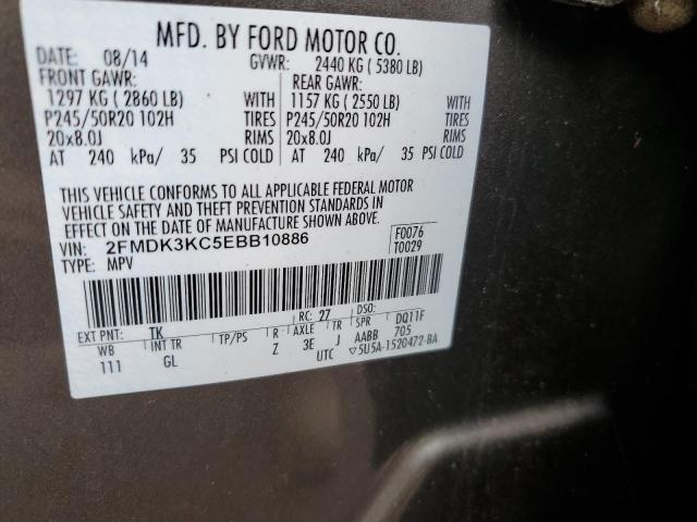 2FMDK3KC5EBB10886 | 2014 FORD EDGE LIMIT