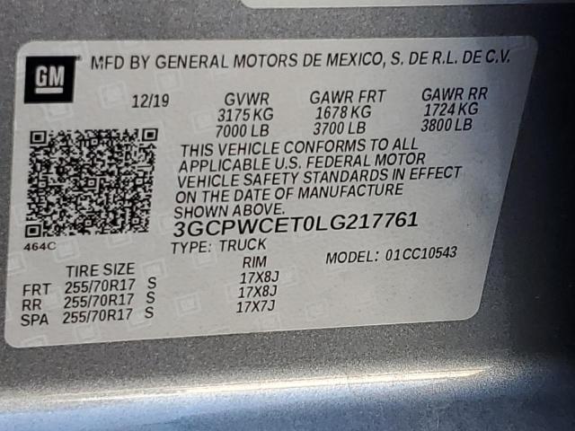 3GCPWCET0LG217761 | 2020 CHEVROLET SILVERADO