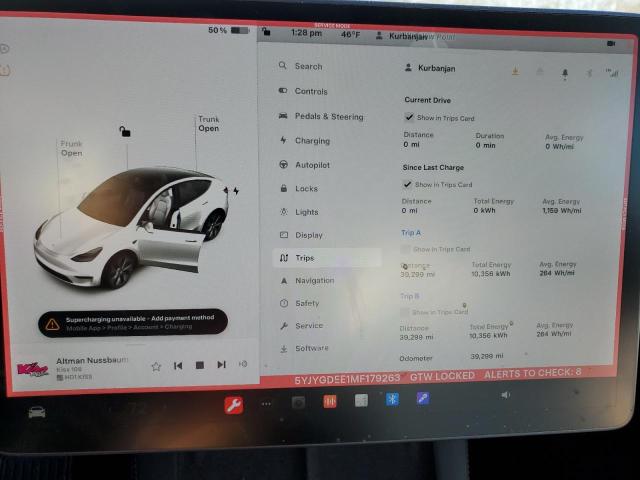 5YJYGDEE1MF179263 | 2021 TESLA MODEL Y