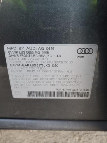 WA1D7AFPXGA129448 | 2016 AUDI Q5 PREMIUM