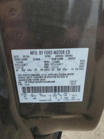 1FTRW12W97KA96349 | 2007 Ford f150 supercrew