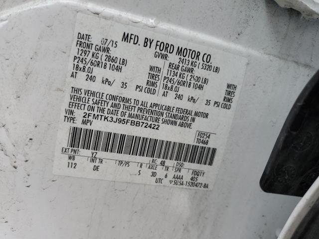 2FMTK3J95FBB72422 | 2015 FORD EDGE SEL