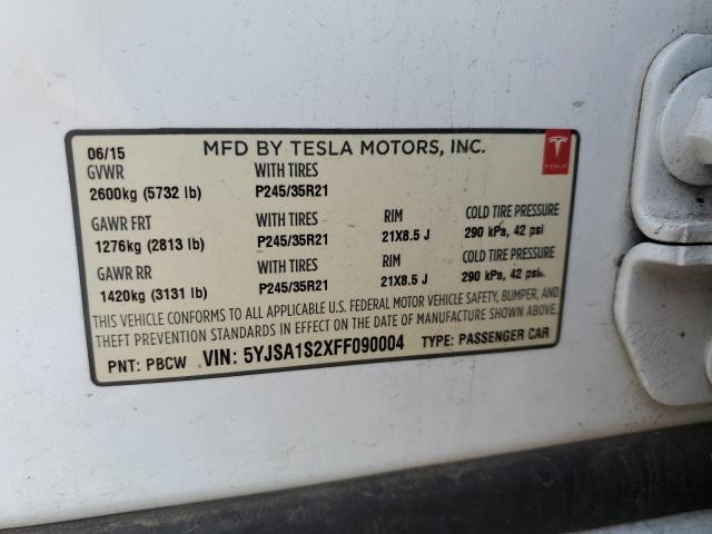2015 TESLA MODEL S 70 5YJSA1S2XFF090004