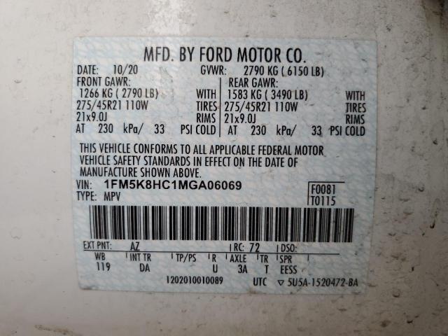 1FM5K8HC1MGA06069 | 2021 FORD EXPLORER P