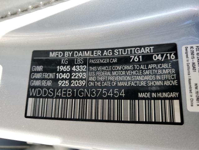 VIN WDDSJ4EB1GN375454 2016 Mercedes-Benz CLA-Class,... no.12