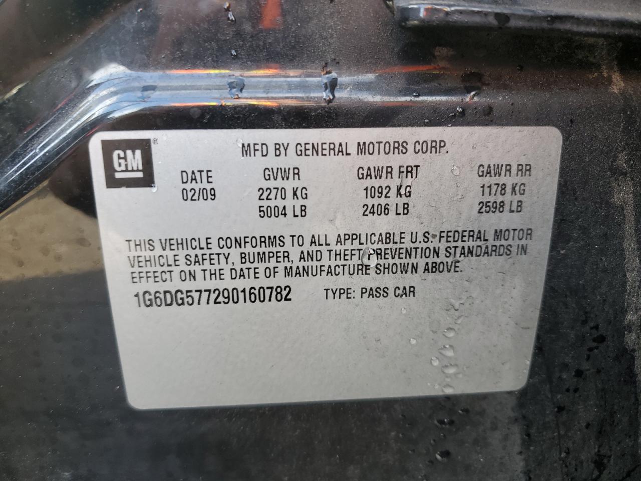 1G6DG577290160782 2009 Cadillac Cts