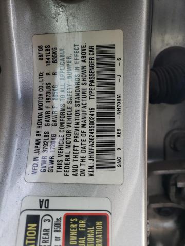 2009 Honda Civic Hybrid VIN: JHMFA36249S002416 Lot: 81437033