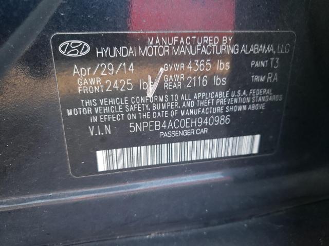 5NPEB4AC0EH940986 | 2014 HYUNDAI SONATA GLS