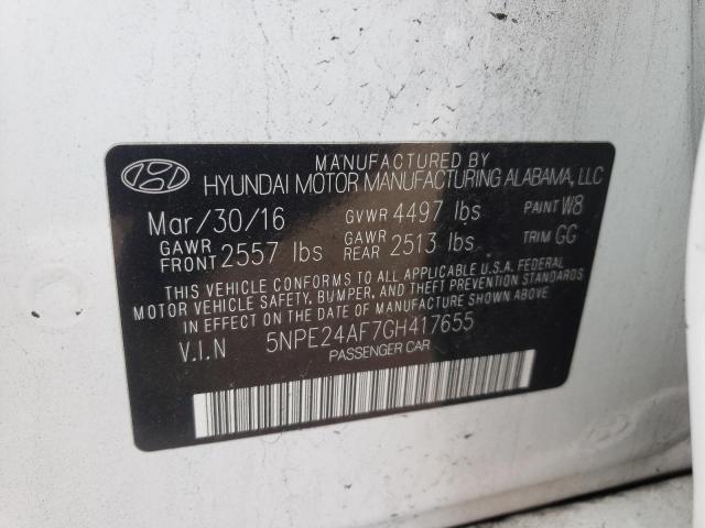 5NPE24AF7GH417655 | 2016 Hyundai sonata se