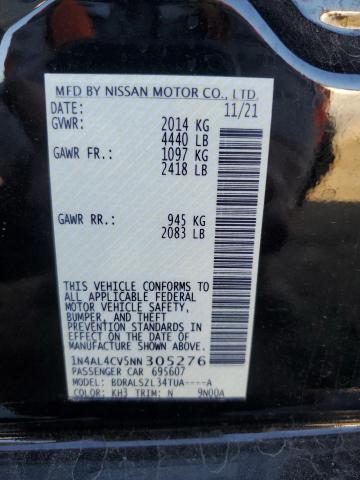 1N4AL4CV5NN305276 | 2022 NISSAN ALTIMA SR