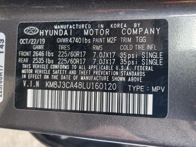 KM8J3CA48LU160120 | 2020 HYUNDAI TUCSON LIM