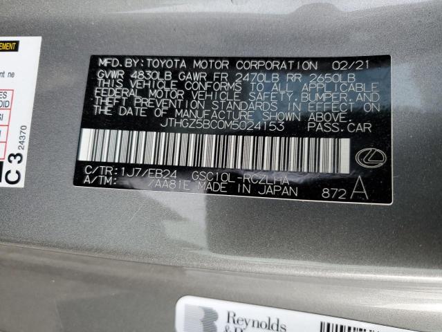 2021 LEXUS RC 350 BAS - JTHGZ5BC0M5024153
