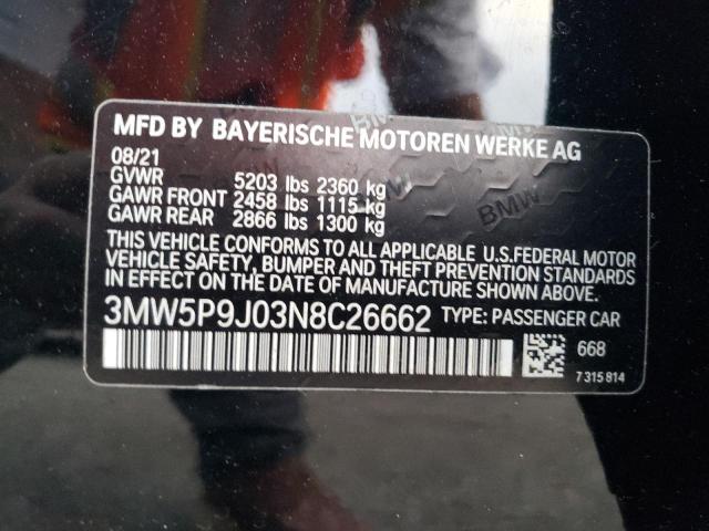 3MW5P9J03N8C26662 | 2022 BMW 330XE