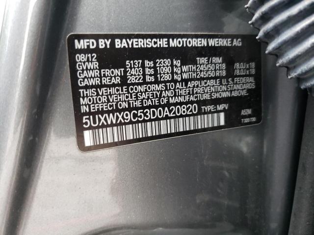 VIN 5UXWX9C53D0A20820 2013 BMW X3, Xdrive28I no.13