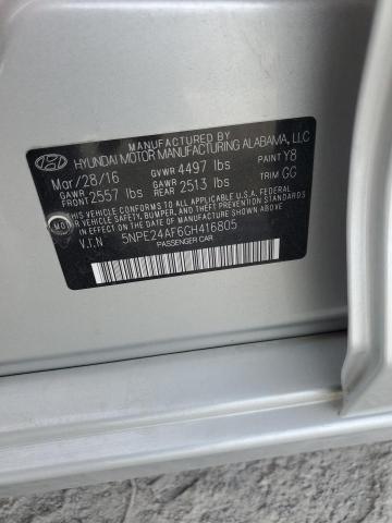 5NPE24AF6GH416805 | 2016 HYUNDAI SONATA SE