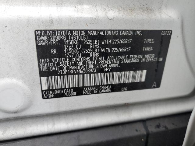 2T3P1RFV4NW308973 | 2022 TOYOTA RAV4 XLE