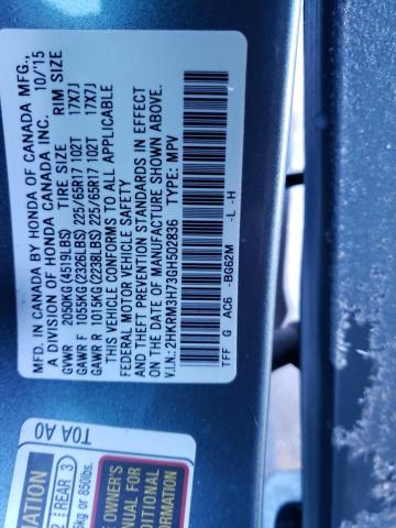 2HKRM3H73GH502836 | 2016 HONDA CR-V EXL