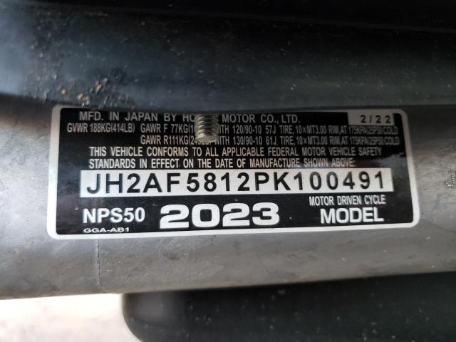 2023 Honda Nps50 VIN: JH2AF5812PK100491 Lot: 40885754