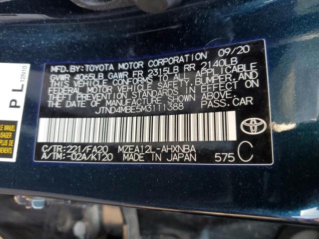 JTND4MBE5M3111388 | 2021 Toyota corolla se