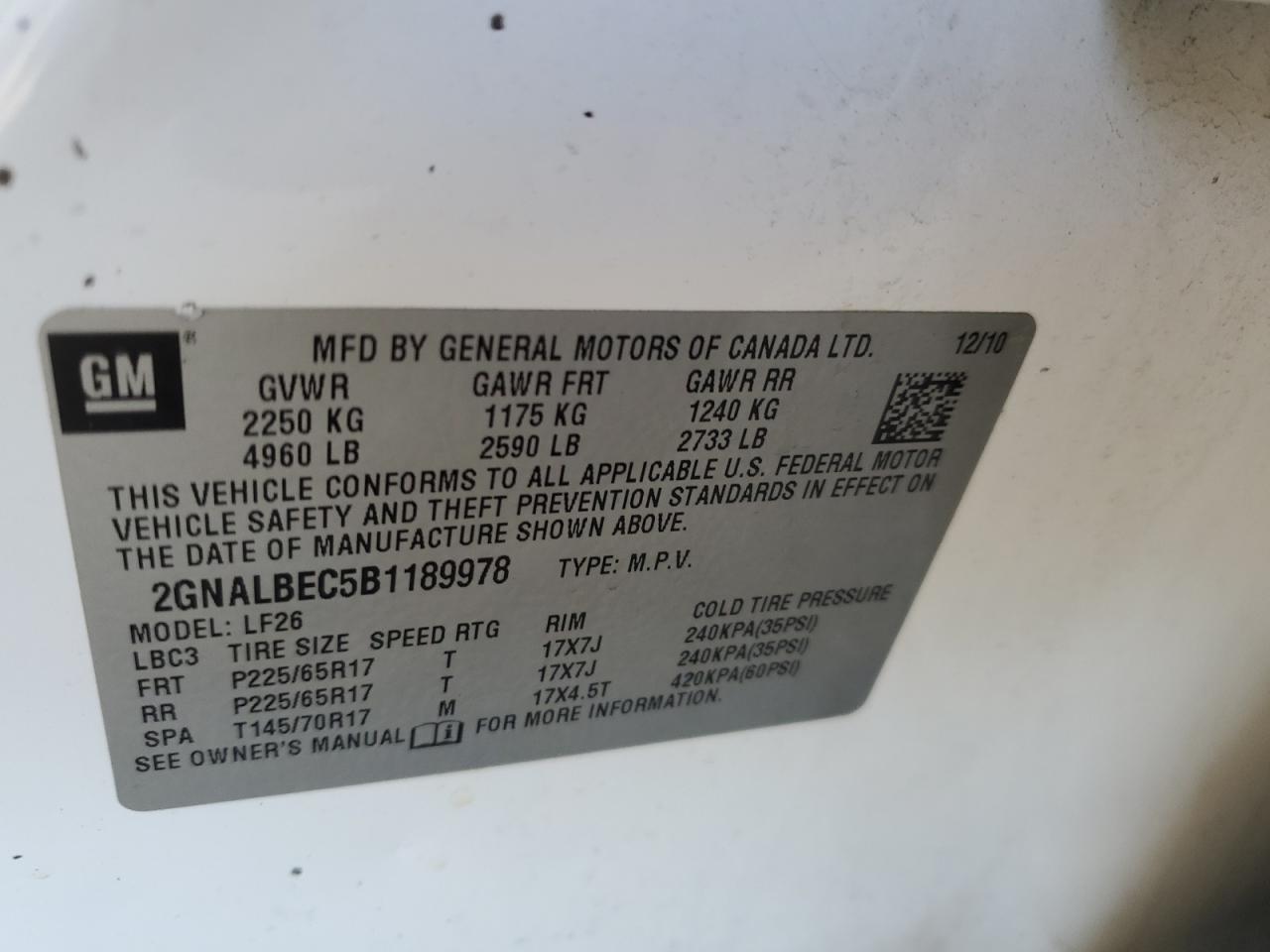 2GNALBEC5B1189978 2011 Chevrolet Equinox Ls