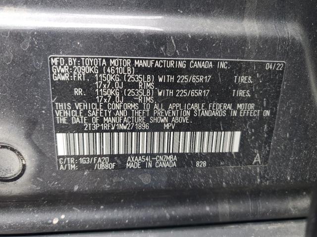 2T3P1RFV1NW271896 | 2022 TOYOTA RAV4 XLE