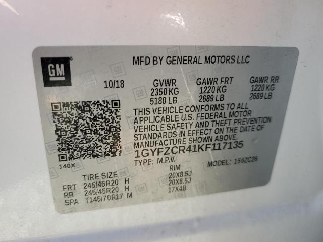 1GYFZCR41KF117135 Cadillac Xt4 Premium Luxury